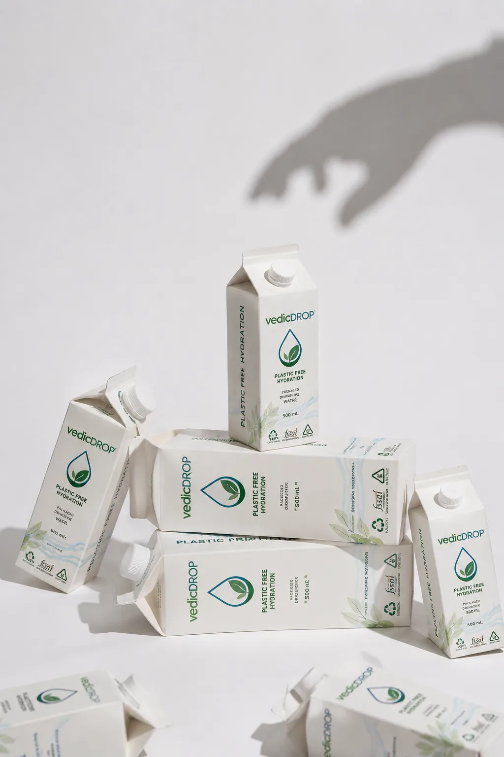 A stack of vedicDROP cartons