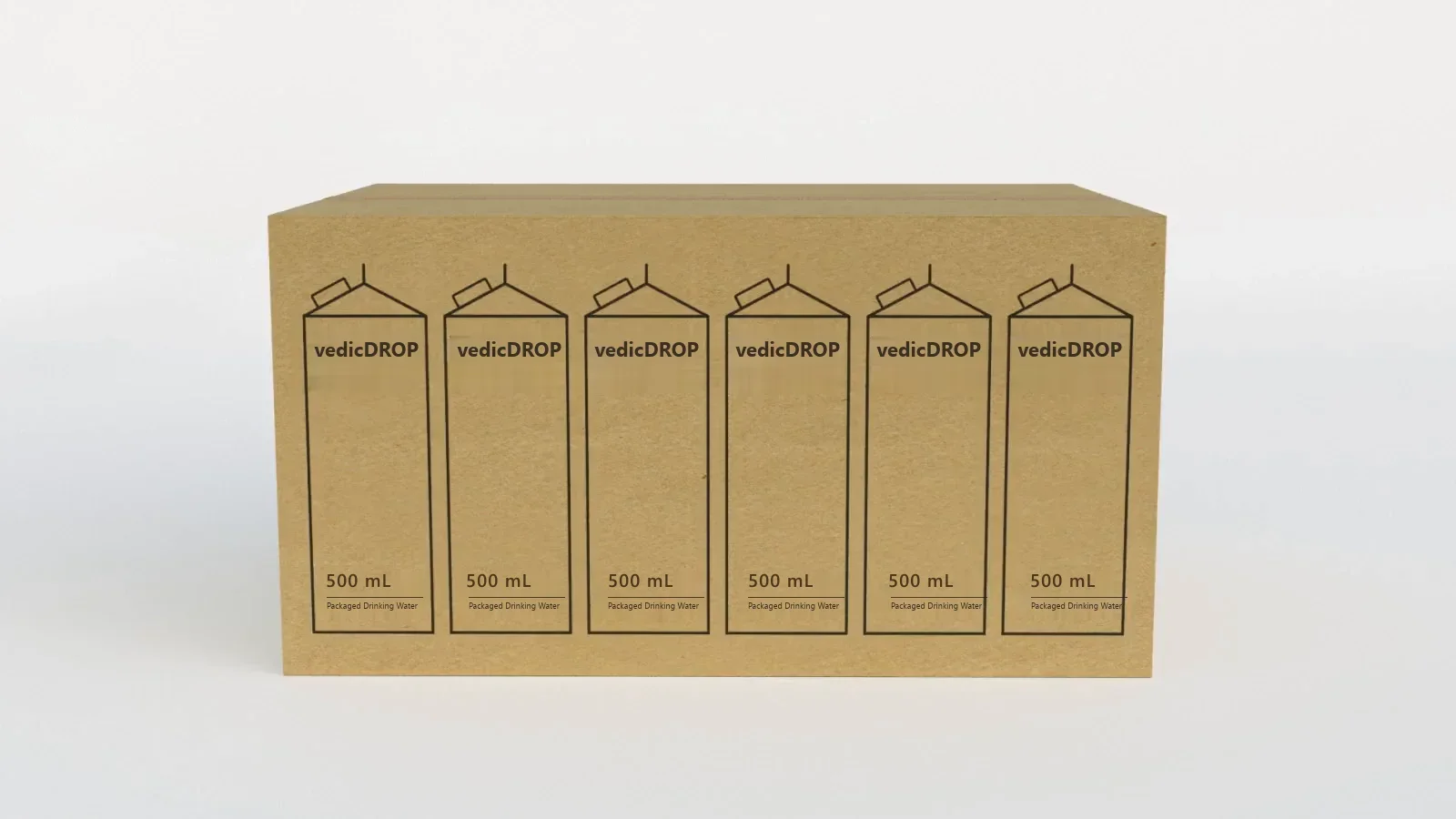 A shipping case of vedicDROP cartons